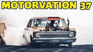 Monster fires, burnouts and powerskids at Motorvation 37