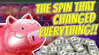 IT ONLY TAKES ONE SPIN TO CHANGE IT ALL! MASSIVE JACKPOT ON Piggy Bankin' Slot Machine $200 A SPIN!