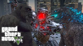 Godzilla vs Mechagodzilla 2021 Fight Scene GTA V Mods (Remake)