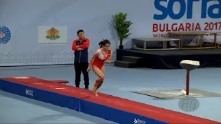 HUANG Jingyi (CHN) - 2017 Trampoline Worlds, Sofia (BUL) - Qualification Tumbling Routine 2