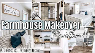 FARMHOUSE MAKEOVER MARATHON 2021 ✻ 3 BEDROOM TRANSFORMATIONS + LAUNDRY ROOM MAKEOVER ON A BUDGET