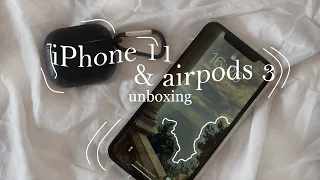 iPhone 11 and airpods 3 aesthetic unboxing in 2022 | 128GB white | vodash