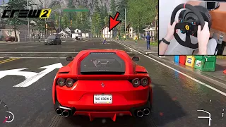 The Crew 2 - Ferrari 812 Superfast realistic driving (w/steering wheel) | Thrustmaster T300 gameplay