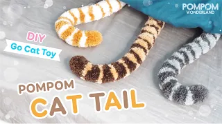 How to Make Pompom Cat Tail - DIY Go Cat Toy & Keychain