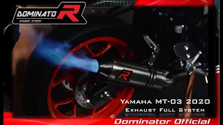 Yamaha MT 03 MY 2020 💥 Dyno 🔥 Pure Sound 🔊 Dominator Full System 🎧HQ Sound 🇵🇱 ⚡Exhaust Compilations