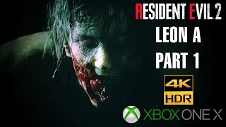 Resident Evil 2 Remake Xbox One X 4K HDR Gameplay UHD Walkthrough part #1 Leon A 60 fps