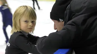 Angels of Plushenko. Sasha in training with dad.