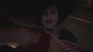 Resident Evil 8 Village Lady Dimitrescu with Latex Bikini Swimsuit Costume Mod All Cutscenes  720 X