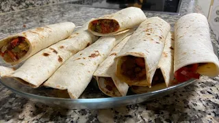 Fajitas de carne con verduras. Receta fácil y sencilla.