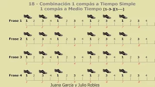 Los Ritmos del Tango - 18 - Combinación  Tiempo Simple y Medio Tiempo - [1-3-] [1---]