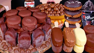 ASMR CHOCOLATE ICE CREAM CAKE MALTESERS DOUGHNUTS MAGNUM NUTELLA DESSERT MUKBANG 먹방咀嚼音 EATING SOUNDS