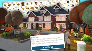 DECORATING MY BLOXBURG HOUSE FOR FALL/HALLOWEEN WITH NEW UPDATE ITEMS... its my birthday