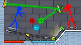 Watergirl and Fireboy Stickman Animation-(İce light temple) :Diamond Parkour