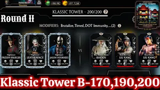 Klassic Tower Boss Battle 200 & 170 , 190 Fight + Reward | MK Mobile Nightmare Team