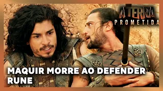 A TERRA PROMETIDA: Soldados tentam sequestrar Aruna e Maquir morre ao defender Rune