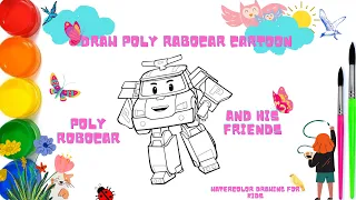 draw poly robocar cartoon / robocar poli / how to draw poly robocar / drawing kids / рисуем поли