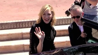 Cate Blanchett and Rooney Mara at Carol photocall in Cannes