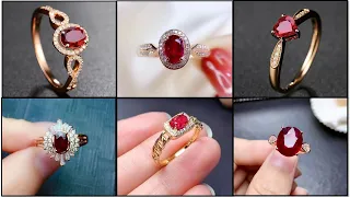 Simple and Pretty Ruby Finger Ring Design 2020 /Most beautiful Gold & Silver Tone Ruby Ring Design