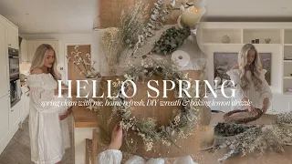 HELLO SPRING | spring clean with me, home refesh, DIY wreath & baking lemon drizzle loaf