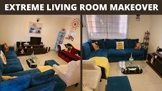 EXTREME LIVING ROOM MAKEOVER (2023)💖/Transform from OLD to MODERN/ Deep Clean🧹 + Declutter+Organize💯