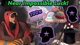 TF2 Unboxing: Near Impossible Luck! 100 Summer 2022 Cases! 2x Unusual in Same Case!?