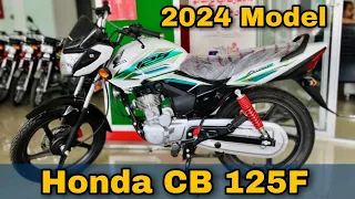 Honda CB 125F New Model 2024 White Colour. Complete Review and Price in Pakistan