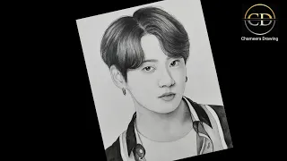 How to draw BTS Jungkook step by step || Pencil Drawing Tutorial ||