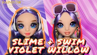 SLIME + SWIM & STYLE VIOLET WILLOW REVIEW & RESTYLE! 💜 Rainbow High Doll Unboxing!