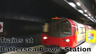 Trains at Battersea Power Station.