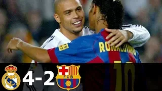 Real Madrid vs FC Barcelona 4-2 All Goals and Highlights with English Commentary 2004-05 HD 720p