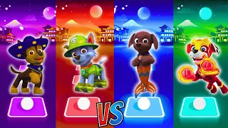 Paw Patrol | Chase cowboy VS Rocky expeditor VS Zuma mermaid VS Marshall mighty | Tiles Hop