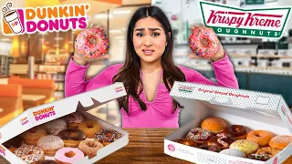 Dunkin vs. Krispy Kreme TASTE TEST **Who Has the Best Donuts?**