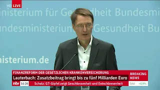 LIVE: Gesundheitsminister Karl Lauterbach zur GKV-Finanzreform