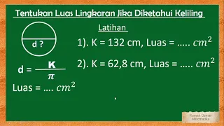 CARA MENGHITUNG LUAS LINGKARAN JIKA DIKETAHUI KELILINGNYA #lingkaran #luas_lingkaran