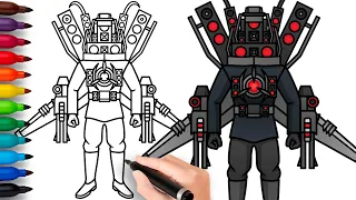 HOW TO DRAW NEW TITAN SPEAKERMAN UPGRADED | Skibidi Toilet - Easy Step by Step Drawing