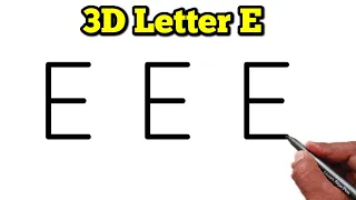 3D Drawing | 3D Drawing Letter E | 3D Art