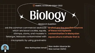 KMB Student Conference (KMBSC) 2022 Presentation | Biology | IB EE (Extended Essay) Viva Voce