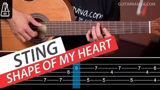 How to play SHAPE of my HEART on guitar arpeggios cover and lesson