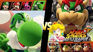 Mario Strikers Battle League Team Yoshi vs Team Bowser at Mushroom Hill Ruin CPU Hard