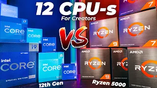ULTIMATE Intel 12th Gen vs Ryzen 5000 CPU Comparison for Creators [12-CPUs Benchmarked]