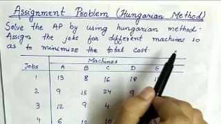 Lec-29 Assignment Problem Hungarian Method | In Hindi | Operation Research