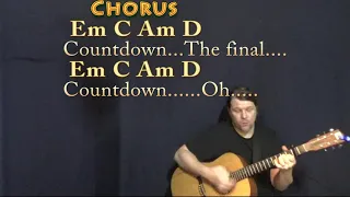 Final Countdown (Europe) Guitar Cover with Chords/Lyrics - Capo 2nd Fret