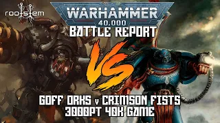 Warhammer 40k Onslaught Game - Goff Orks v Crimson Fists