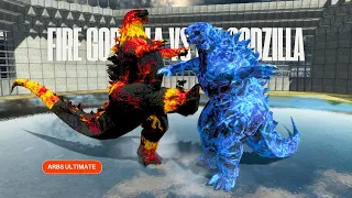 GODZILLA FIRE vs ICE GODZILLA - Monster Battle | Animal Revolt Battle Simulator - ARBS