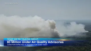 Air quality alerts issued for much of US due to smoke from Canadian wildfires