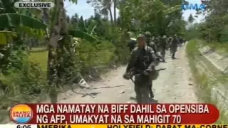 UB: Mga namatay na BIFF dahil sa opensiba ng AFP, umakyat na sa mahigit 70