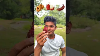 Foods🤪Emoji Eating🍒🍌🥯Challenge, 3 Emojis🤓#shorts