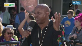 Too $hort joins Mistah F.A.B. before the final game at Oracle Arena