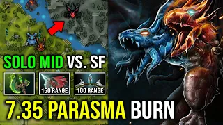 NEW 7.35 IMBA JAKIRO Solo Mid Against SF 4 Sec Liquid Fire with Parasma Unlimited Burn DPS Dota 2