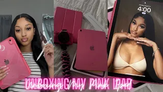 PINK Ipad 10th Generation Unboxing + Apple Pencil & Accessories